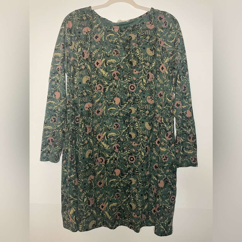 Peruvian Connection Green Floral Dress